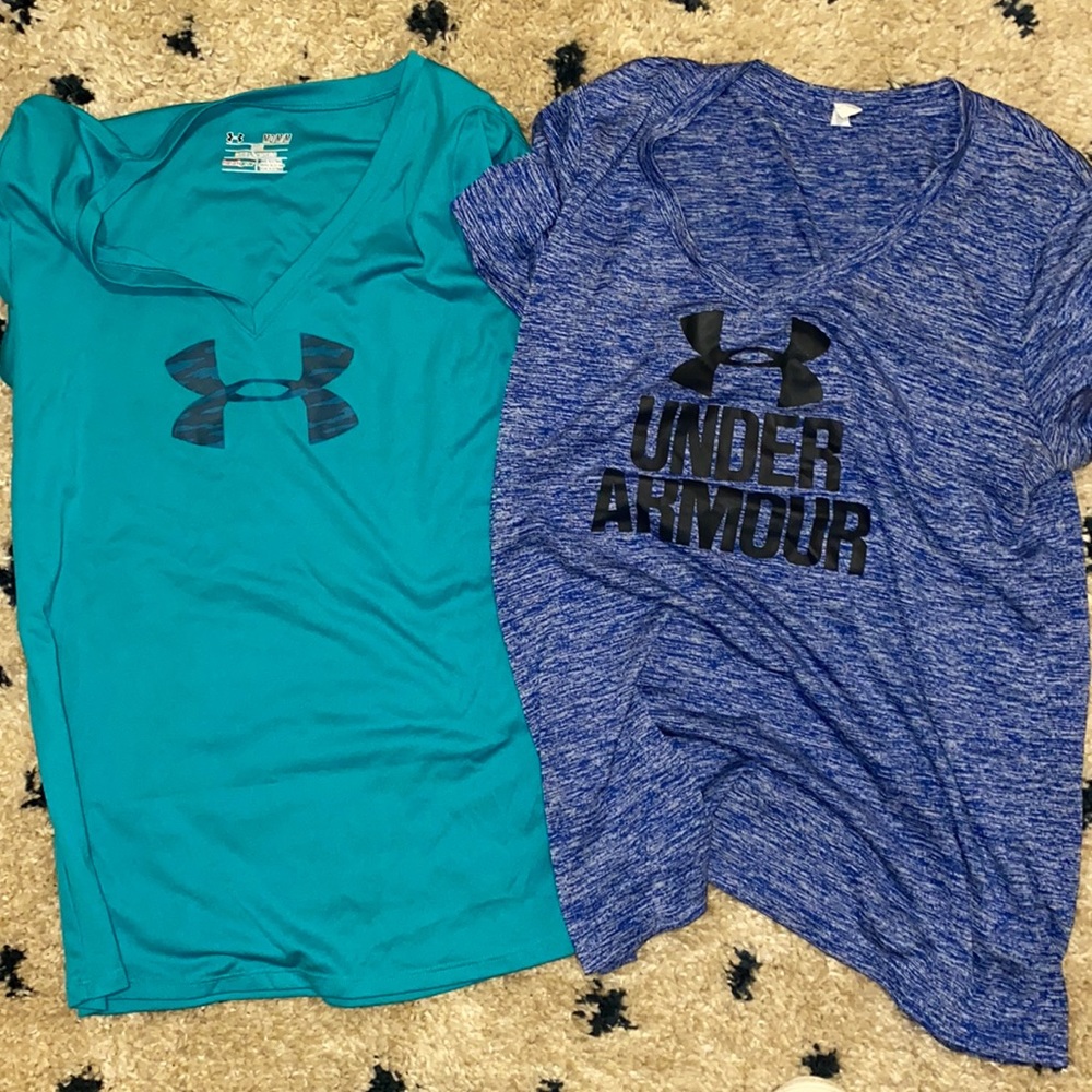 2 women’s Under Armor workout T-shirt’s